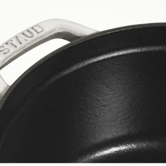 Staub Cast Iron 7QT Round Dutch Oven- White Truffle - Picture 9 of 14